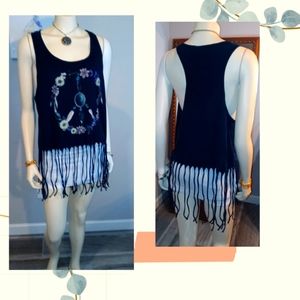 Hippie t shirt woman boho dream catcher with stripes black  M.